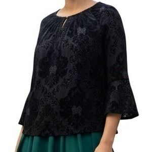 Isaac Mizrahi Velvet Burnout Top 2x‎